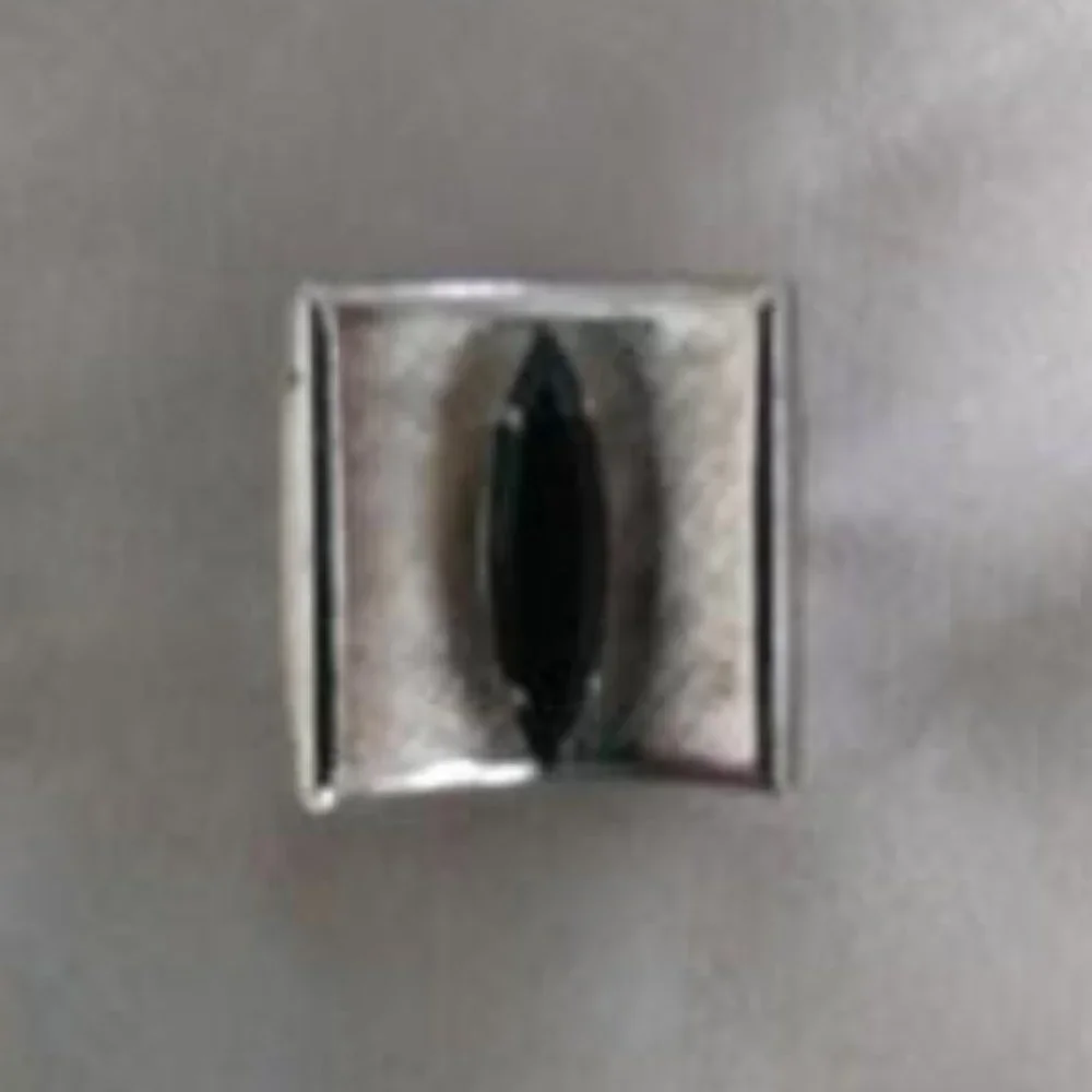 Vintage French Cuff Links - Silver with Black Stone